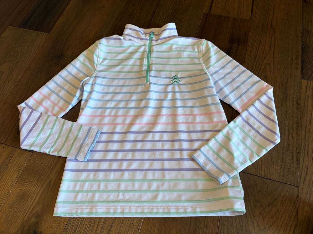 RLX Ralph Lauren Striped 1/4 Zip Pullover youth girls large